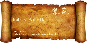 Nobik Patrik névjegykártya